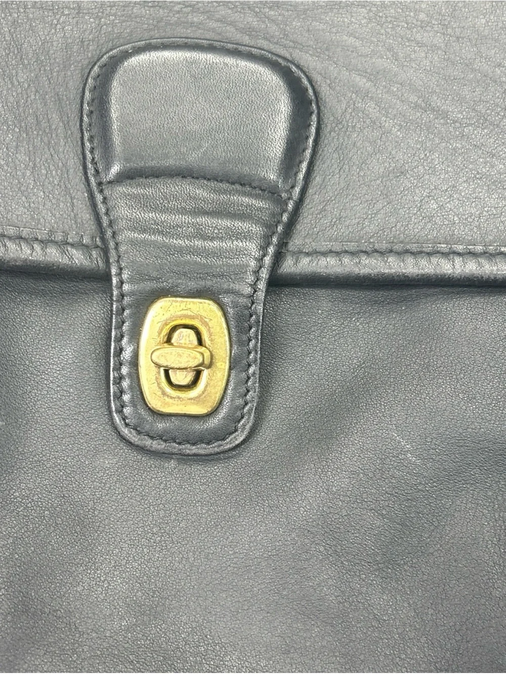 Vintage Coach 0532 Black Leather Briefcase Messenger Laptop Bag Work Office